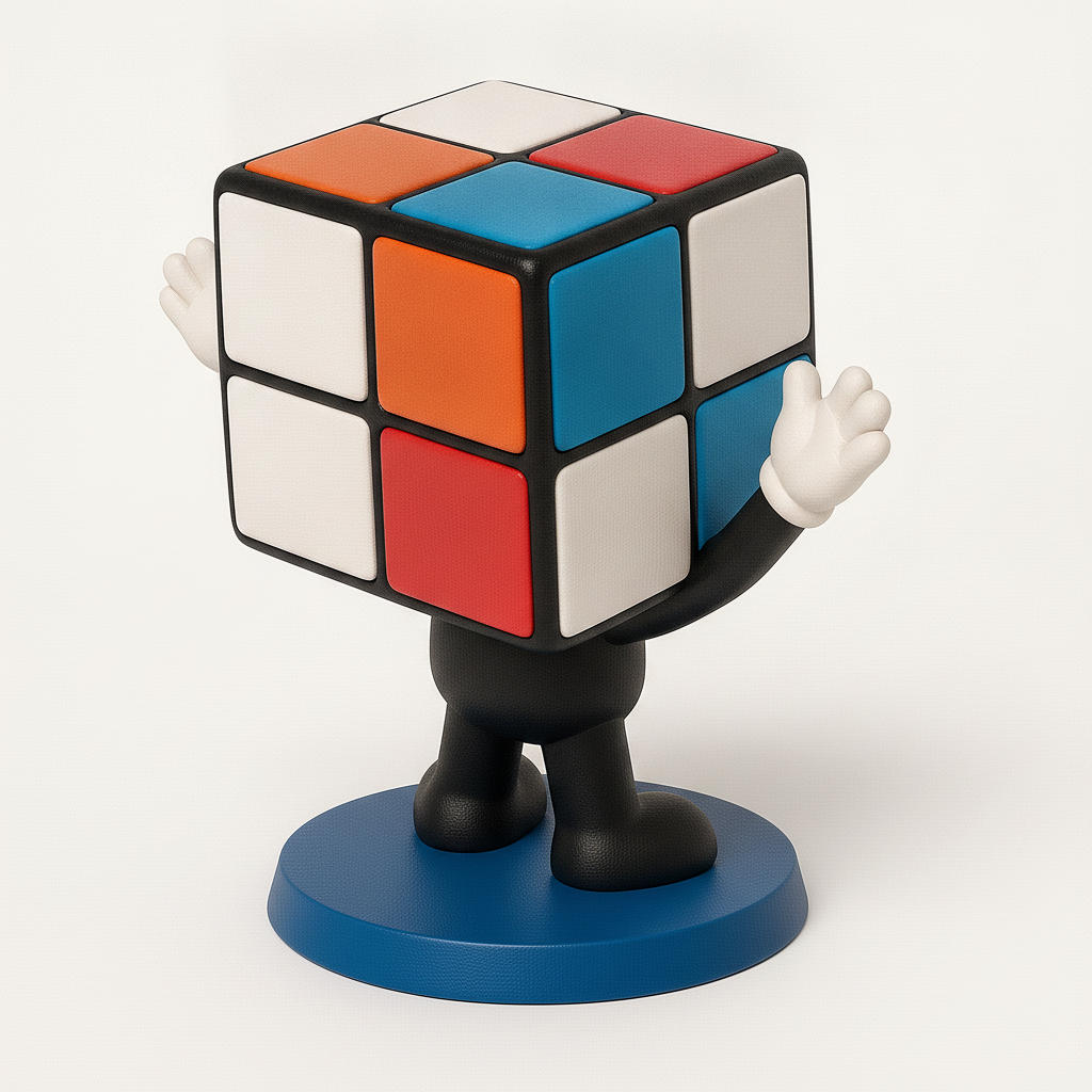 face anatomy 3d model-create 3d face model from photo_Iconic Rubik's Cube Character - Fun Desk Buddy!
