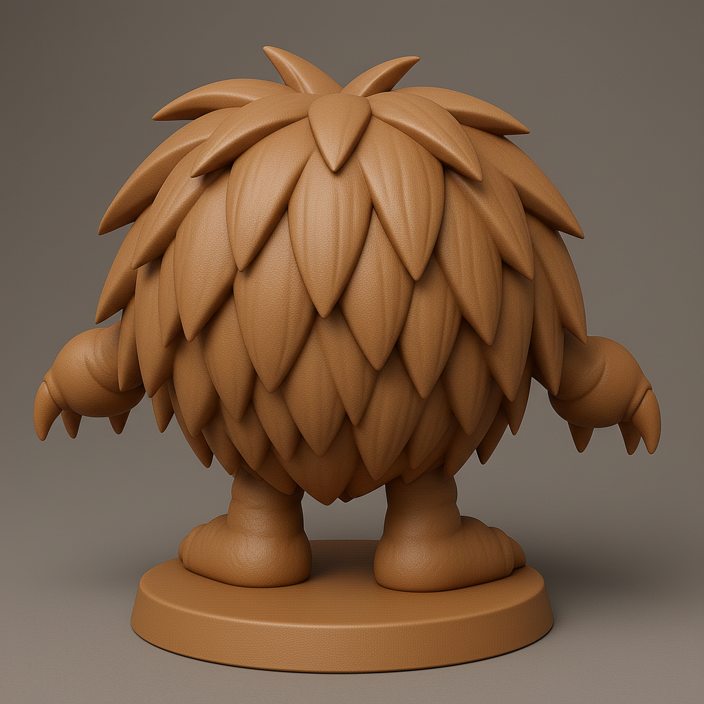 face anatomy 3d model-create 3d face model from photo_Playful Furry Monster Figurine