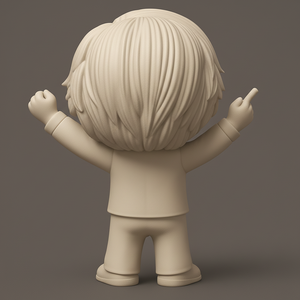 face to 3d model ai-3D portrait printing from photo_Optimistic Chibi Character - 3D Printable Joy