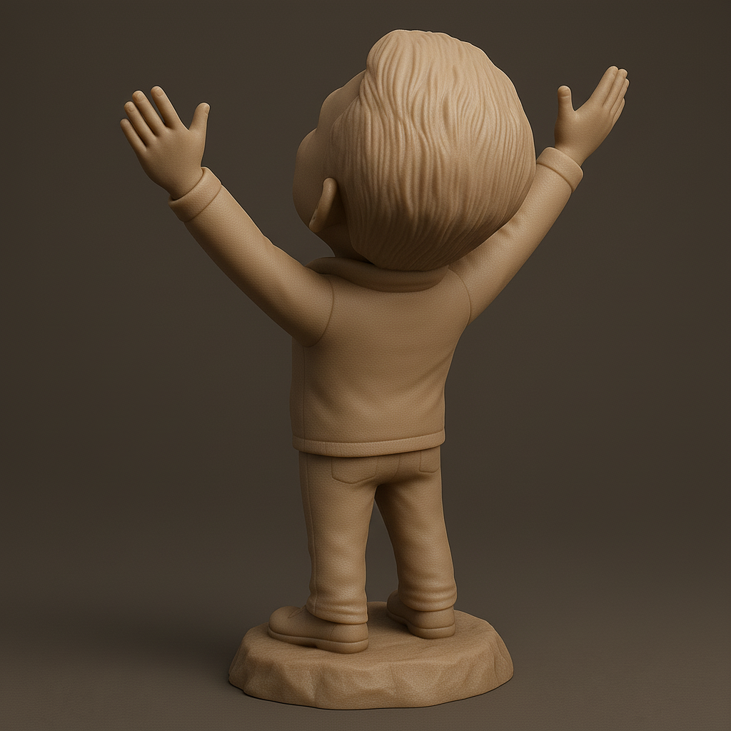 silhouette 3d printer maker-3d portrait printing_Joyful Kid Statue: Embrace Happiness!