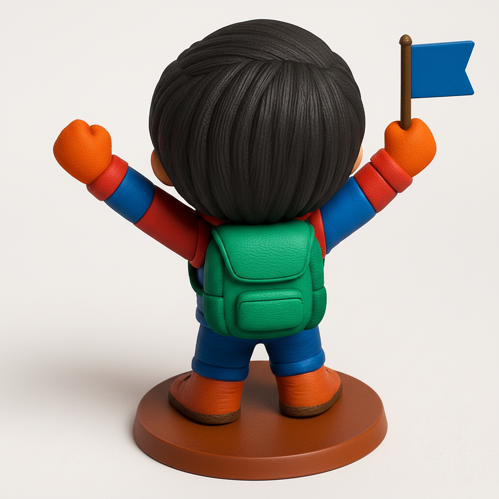 face to 3d model ai-3D portrait printing from photo_Victory Kid Figurine - Inspire Adventure & Success!