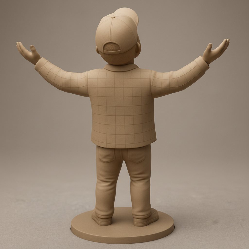 face anatomy 3d model-create 3d face model from photo_Open Arms of Joy: Happy Man Figurine 3D Print