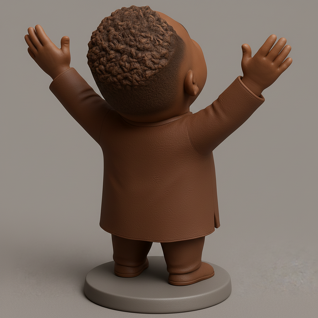 face anatomy 3d model-create 3d face model from photo_Uplifting Joyful Man Figurine - Celebrate Life!