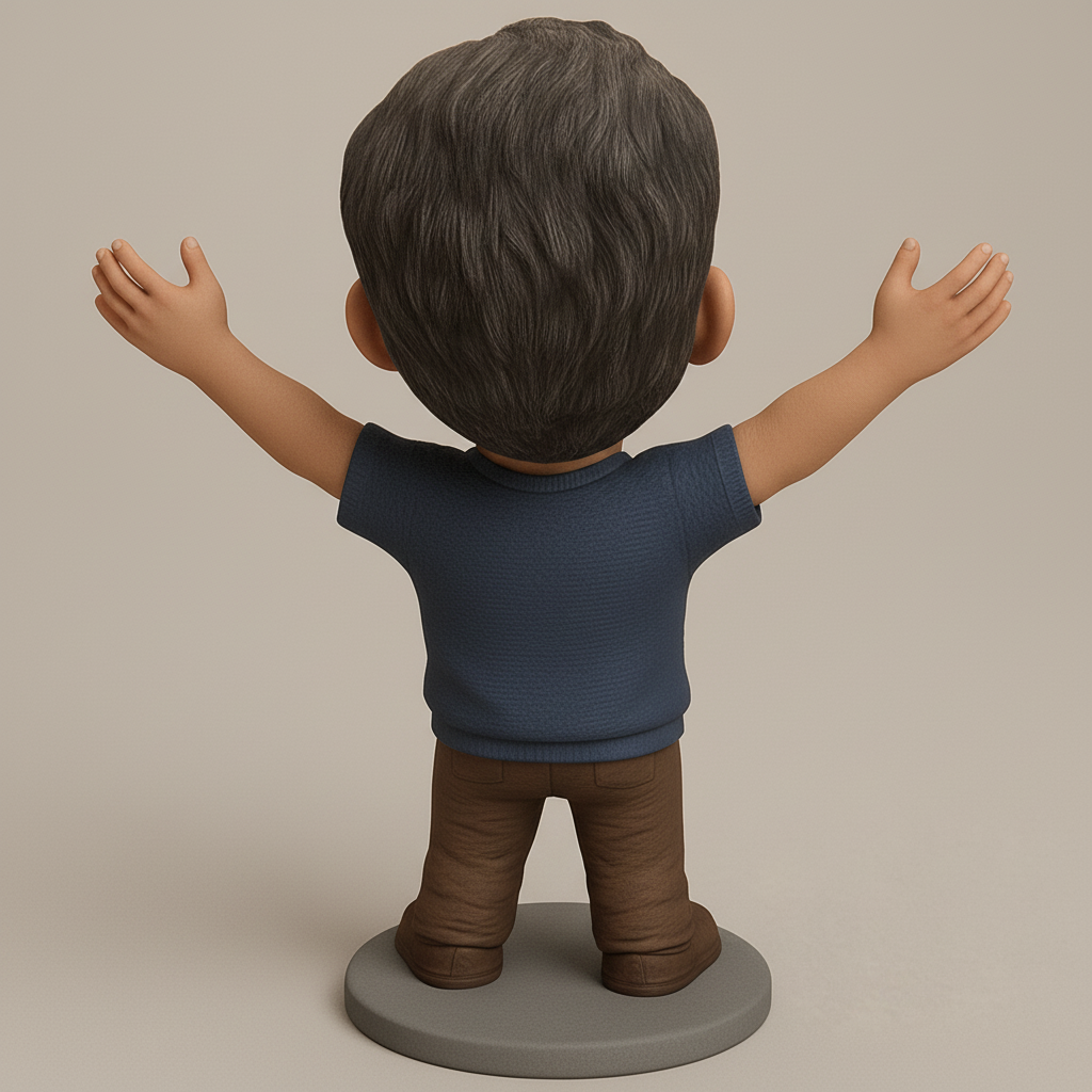 face anatomy 3d model-create 3d face model from photo_Happy Guy Bobblehead - Embrace Joy & Optimism