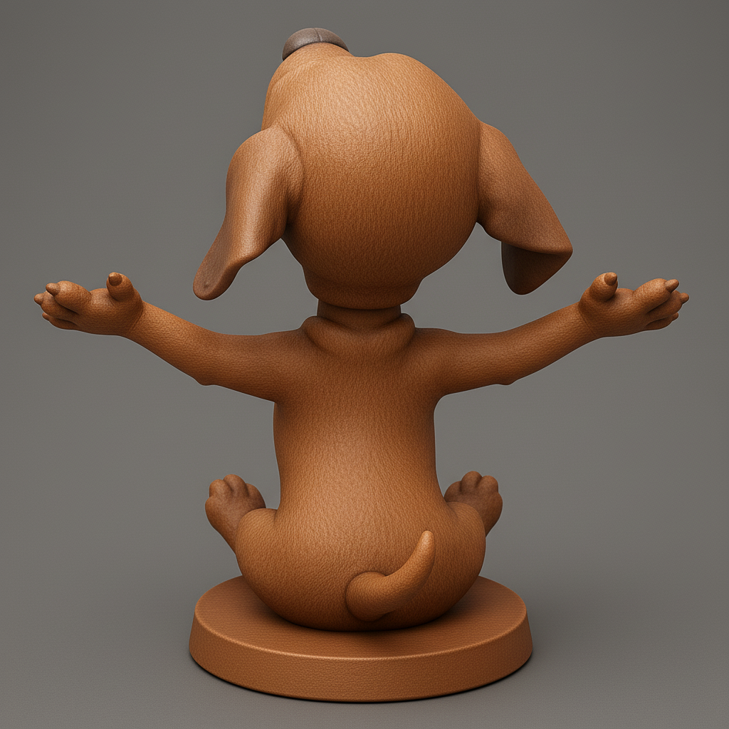 face anatomy 3d model-create 3d face model from photo_Joyful Dachshund Figurine for 3D Printing