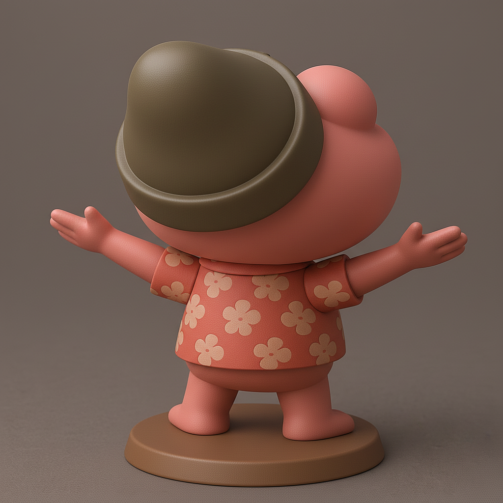 face anatomy 3d model-create 3d face model from photo_Cheerful Frog Figurine with Hawaiian Shirt