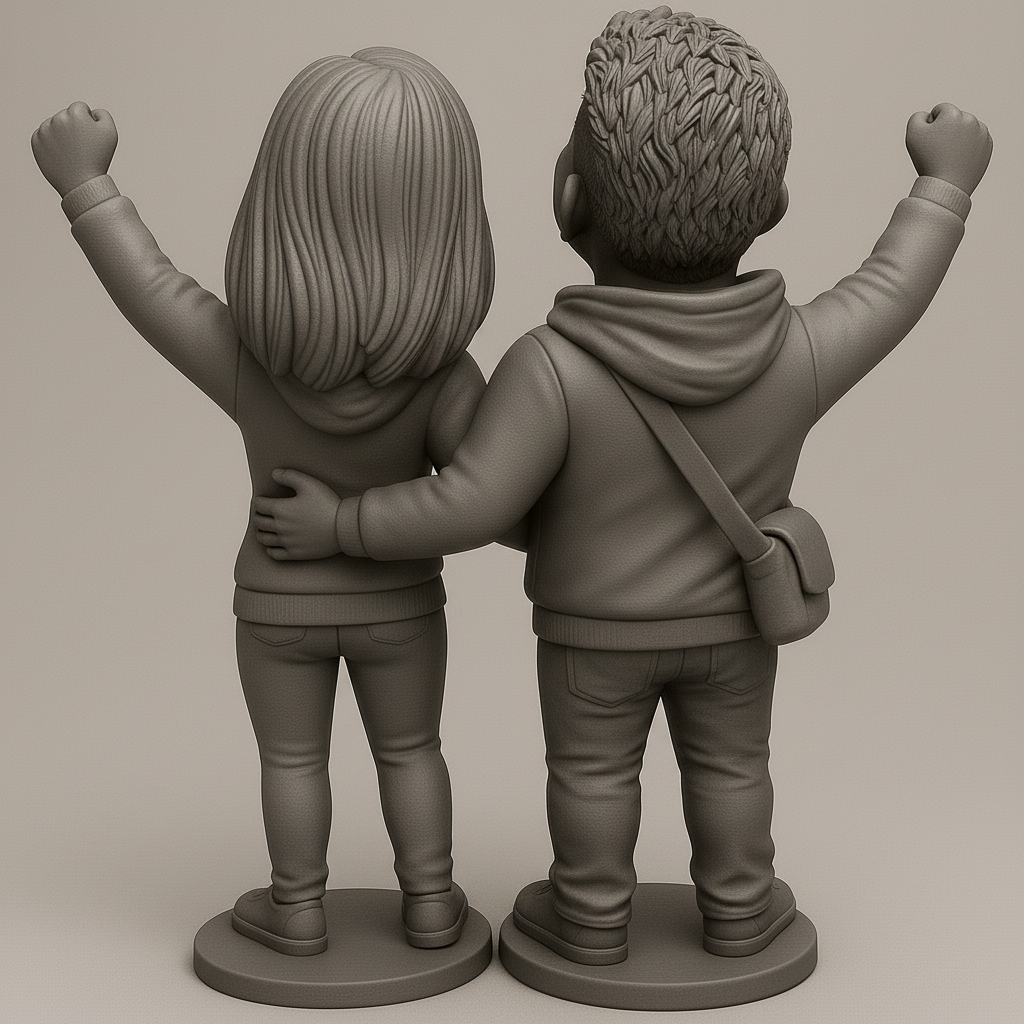 face anatomy 3d model-create 3d face model from photo_Joyful Duo: Celebrate Togetherness in 3D