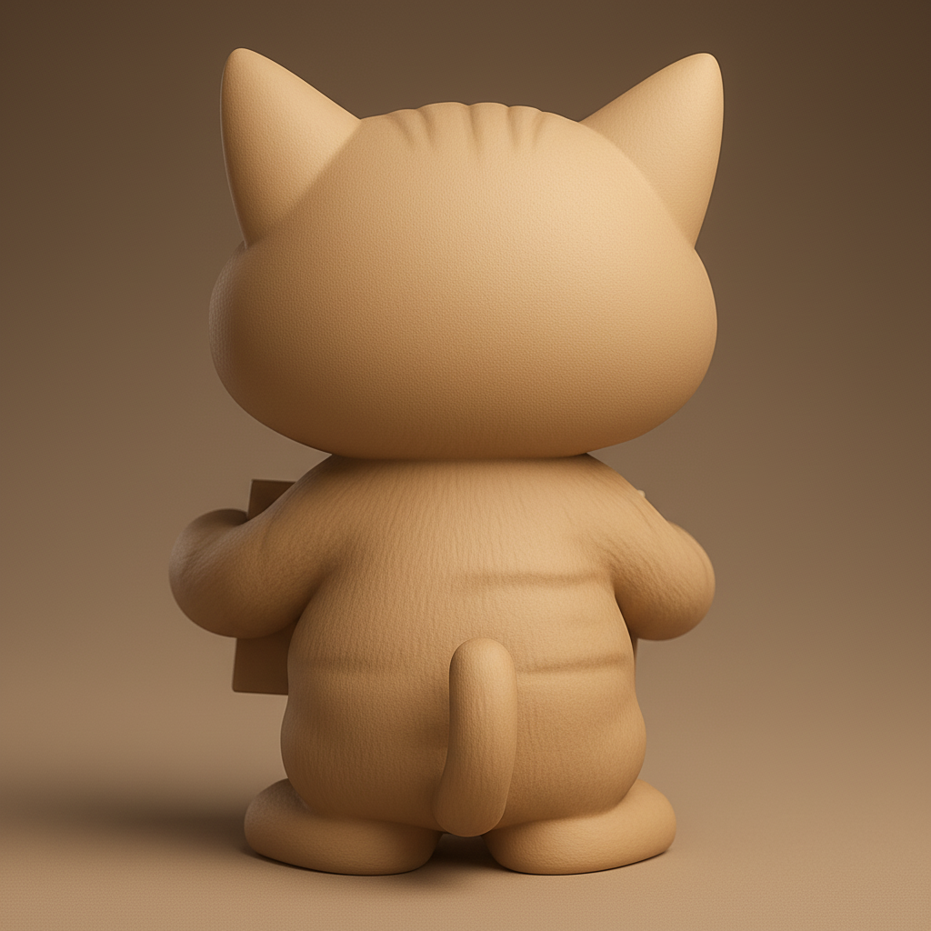 face to 3d model ai-3D portrait printing from photo_Mischievous Cat with Confession Sign - Humorous Decor