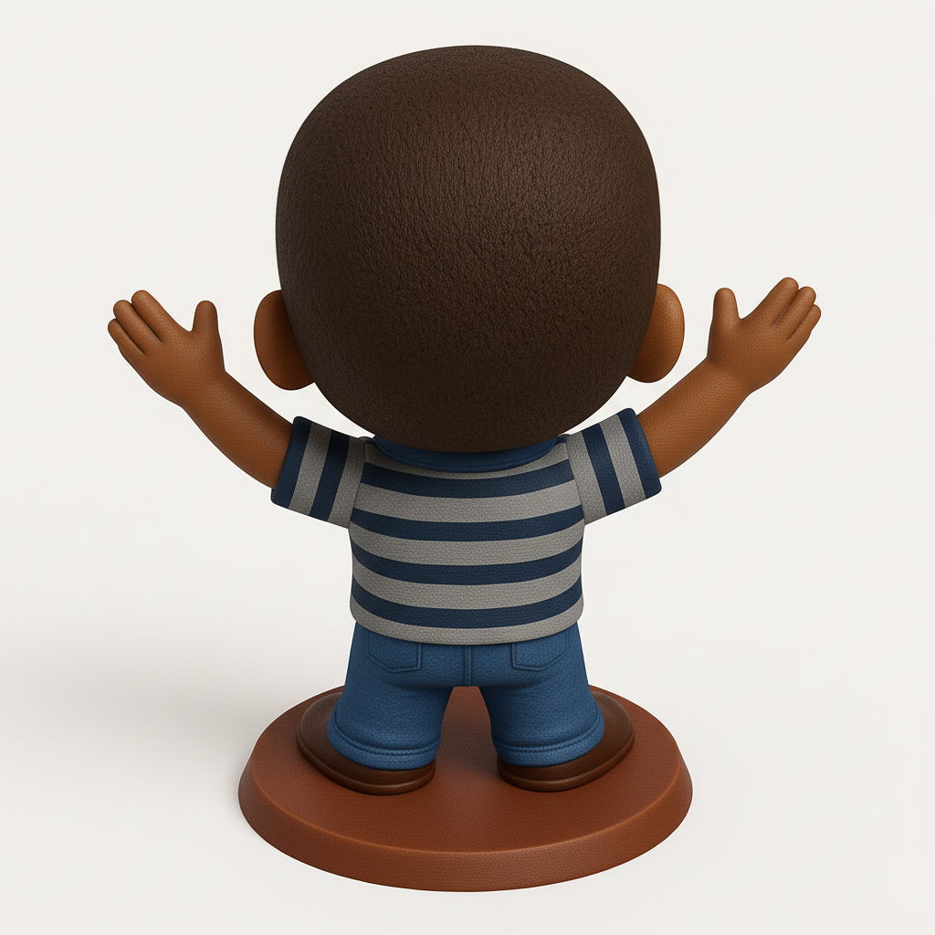 face to 3d model ai-3D portrait printing from photo_Joyful Chibi Collectible Figurine