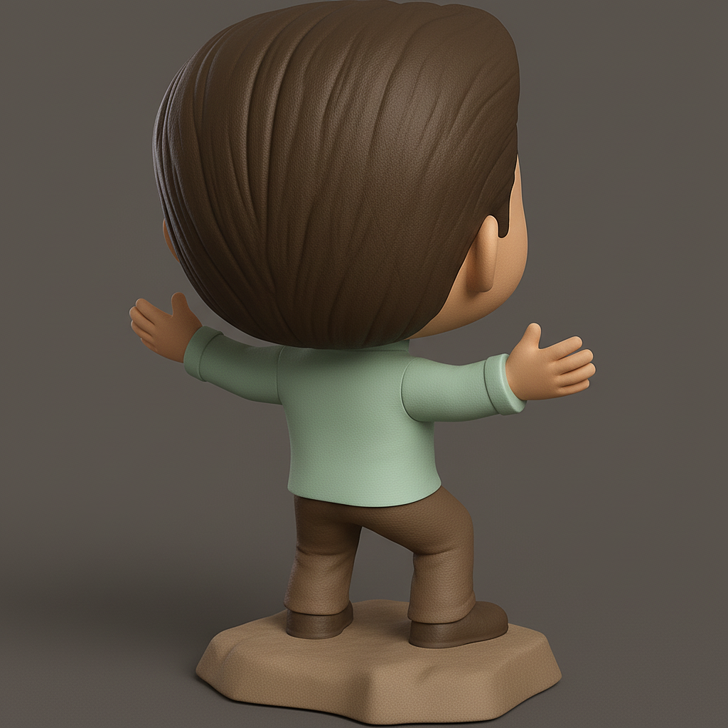 face to 3d model ai-3D portrait printing from photo_Ron Swanson Pop-Style Figure: Mustachioed Wisdom!