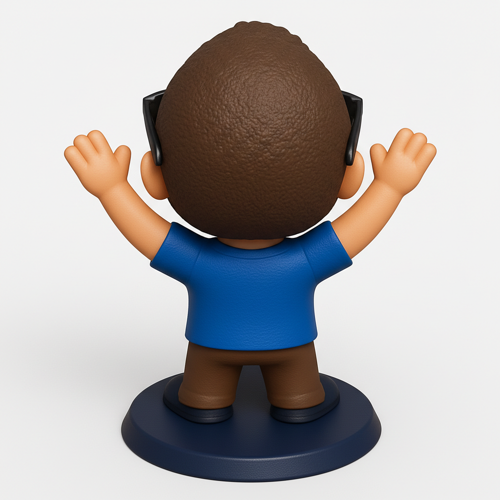 face anatomy 3d model-create 3d face model from photo_Optimistic Bearded Man Bobblehead - Print & Smile