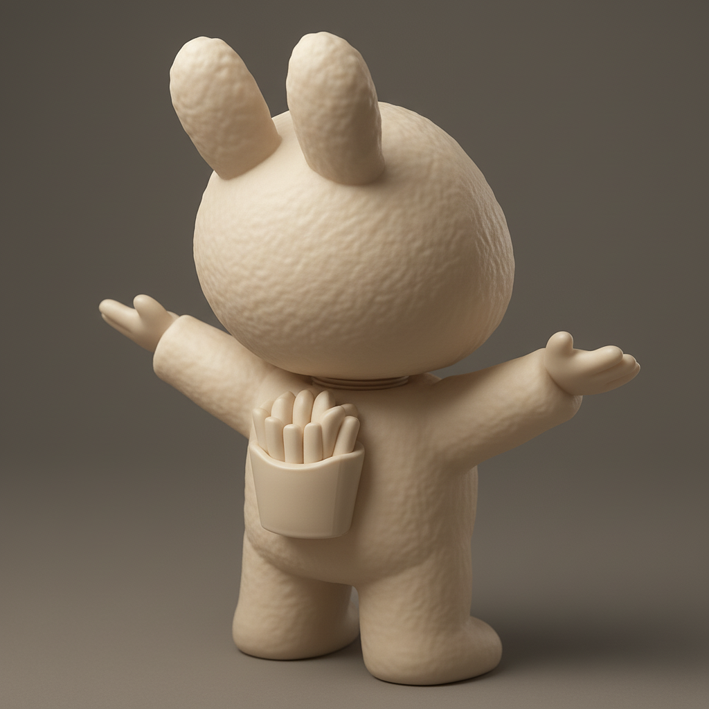 face anatomy 3d model-create 3d face model from photo_Joyful Fries Bunny Bobblehead - McDonald's Fan Art