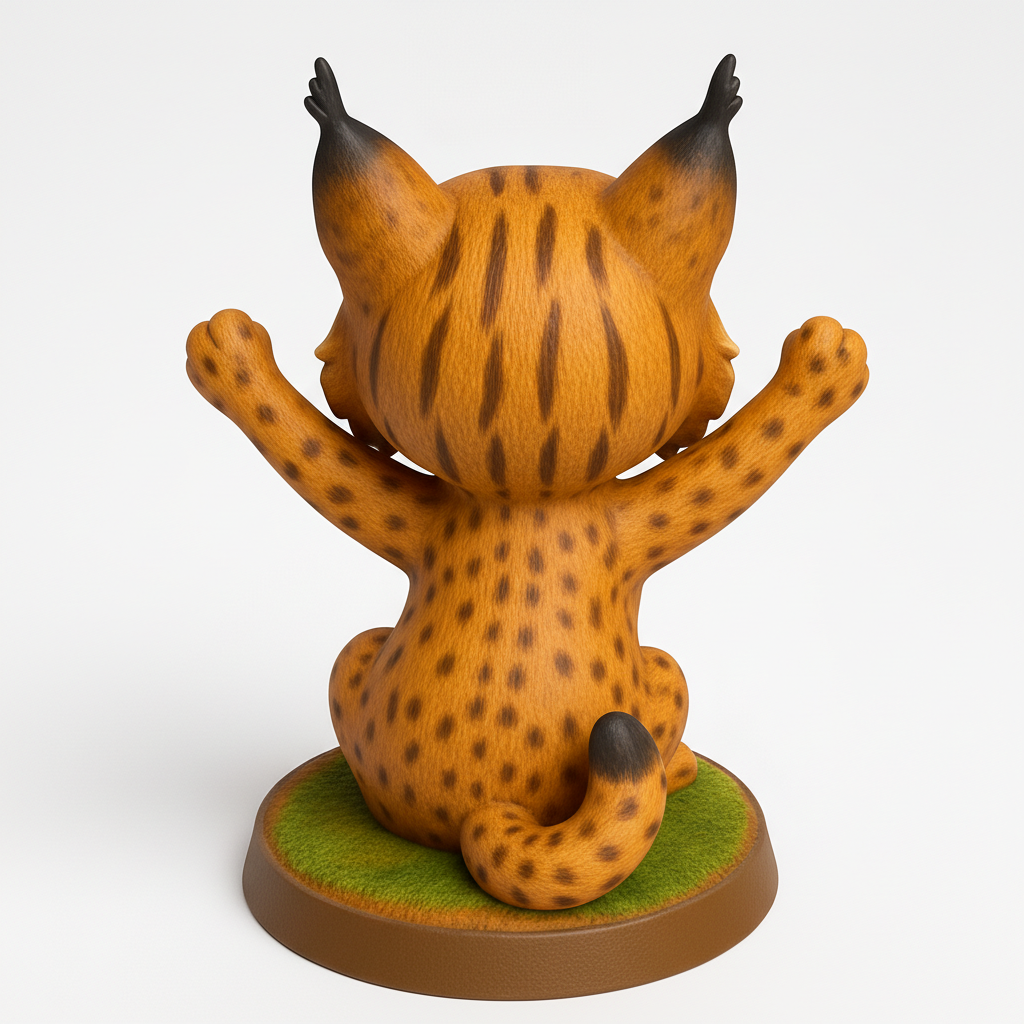 face to 3d model ai-3D portrait printing from photo_Smiling Bobcat Buddy: Bring Joy to Your Desk!