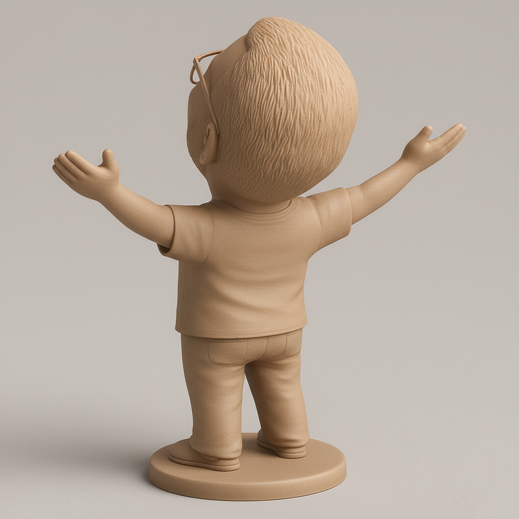 face to 3d model ai-3D portrait printing from photo_Radiant Joy Bobblehead - Your Daily Dose of Happiness