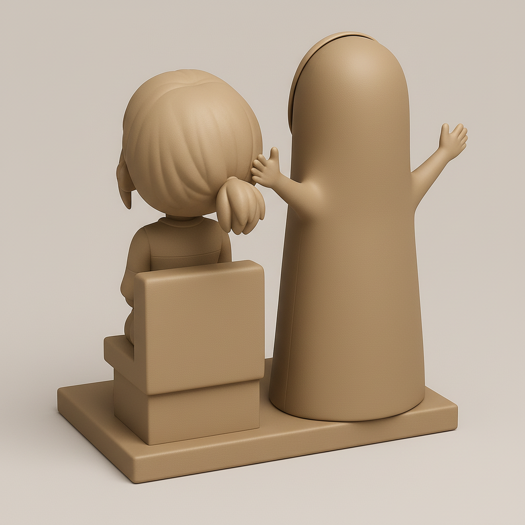 face anatomy 3d model-create 3d face model from photo_Joyful Companion Figurine