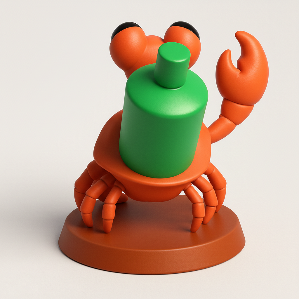 face anatomy 3d model-create 3d face model from photo_Happy Hermit Crab: Eco-Friendly Desk Buddy Figurine