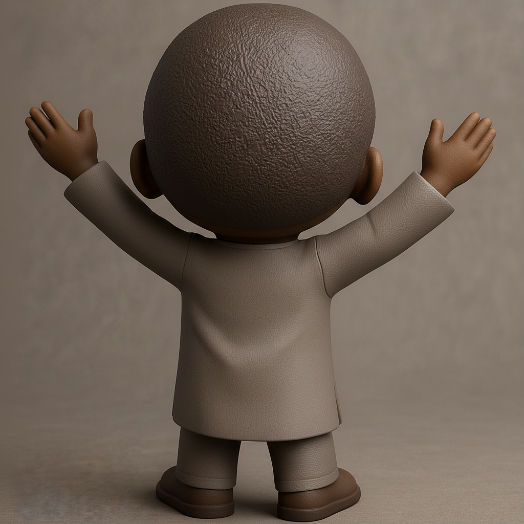 face to 3d model ai-3D portrait printing from photo_Joyful Child Character - Happy African Attire Figure