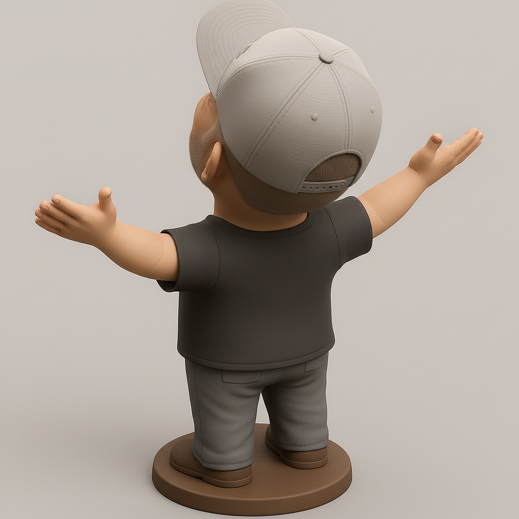 silhouette 3d printer maker-3d portrait printing_Cheerful 3D Character Model for Printing