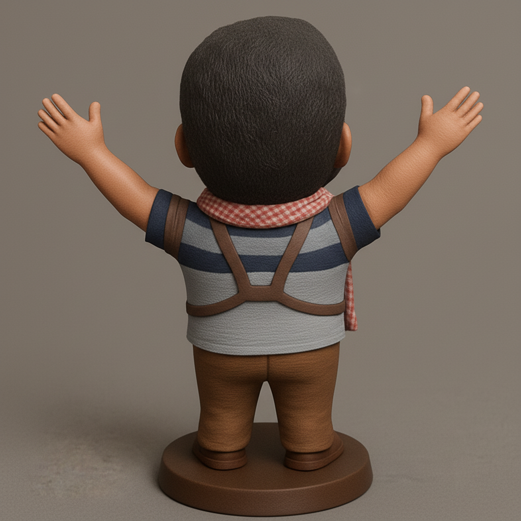 face to 3d model ai-3D portrait printing from photo_Embrace Joy: Cheerful Bearded Bobblehead Figurine