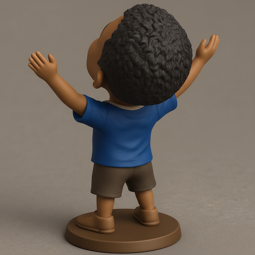 face anatomy 3d model-create 3d face model from photo_Joyful Boy Figurine: Embrace Happiness!