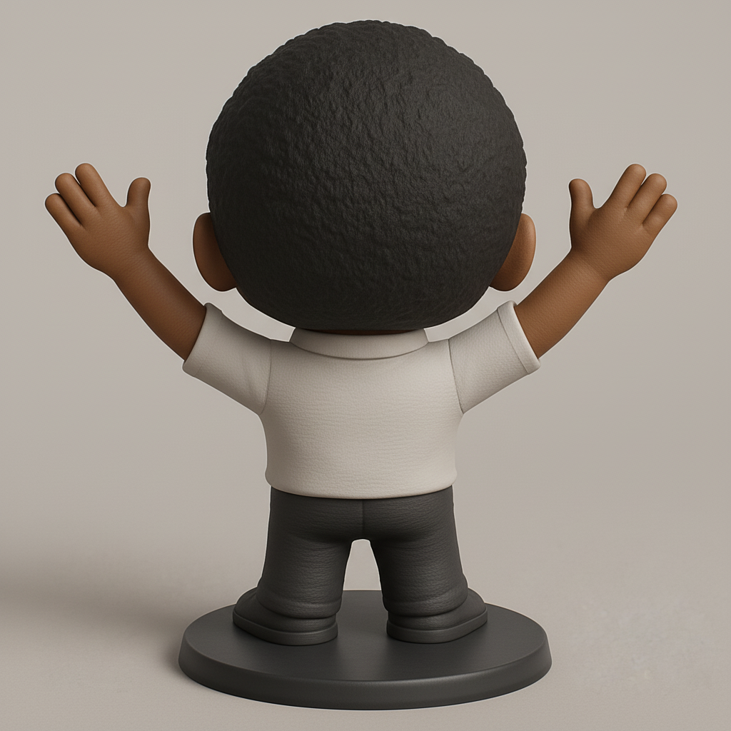 face anatomy 3d model-create 3d face model from photo_Joyful Funko-Style Figurine - Desk Companion