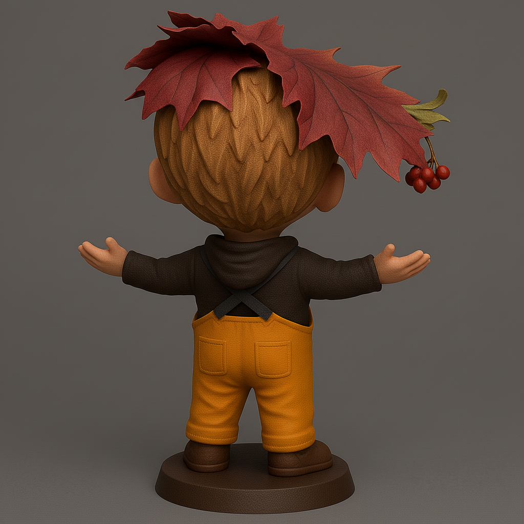 silhouette 3d printer maker-3d portrait printing_Joyful Autumn Child Figurine