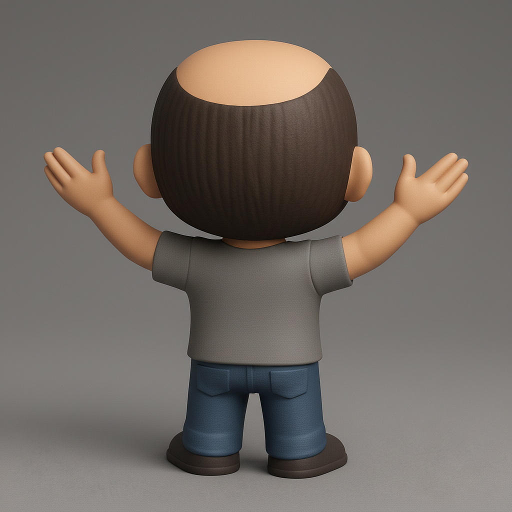 face to 3d model ai-3D portrait printing from photo_Happy Hugs Bearded Fella 3D Print Model