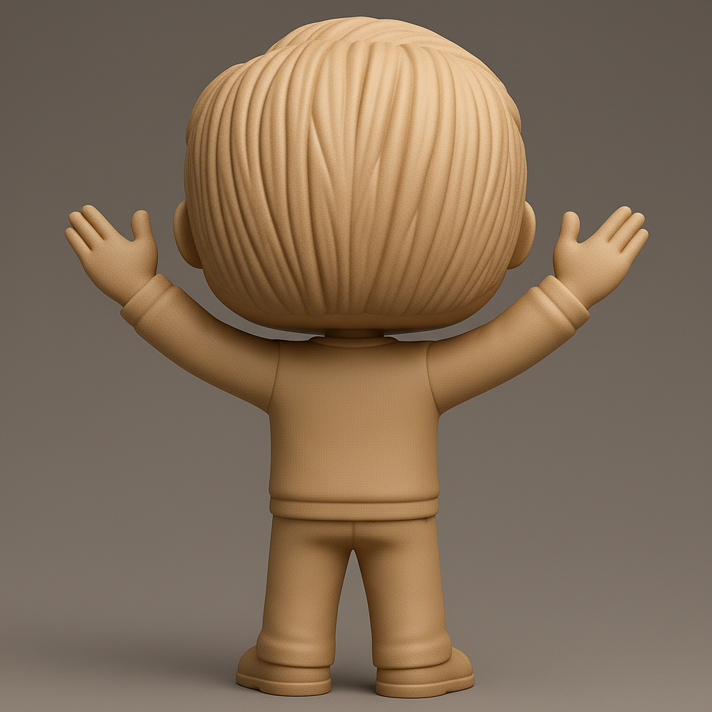 face anatomy 3d model-create 3d face model from photo_Joyful Pop-Style Figure: Your Friendly Desk Pal