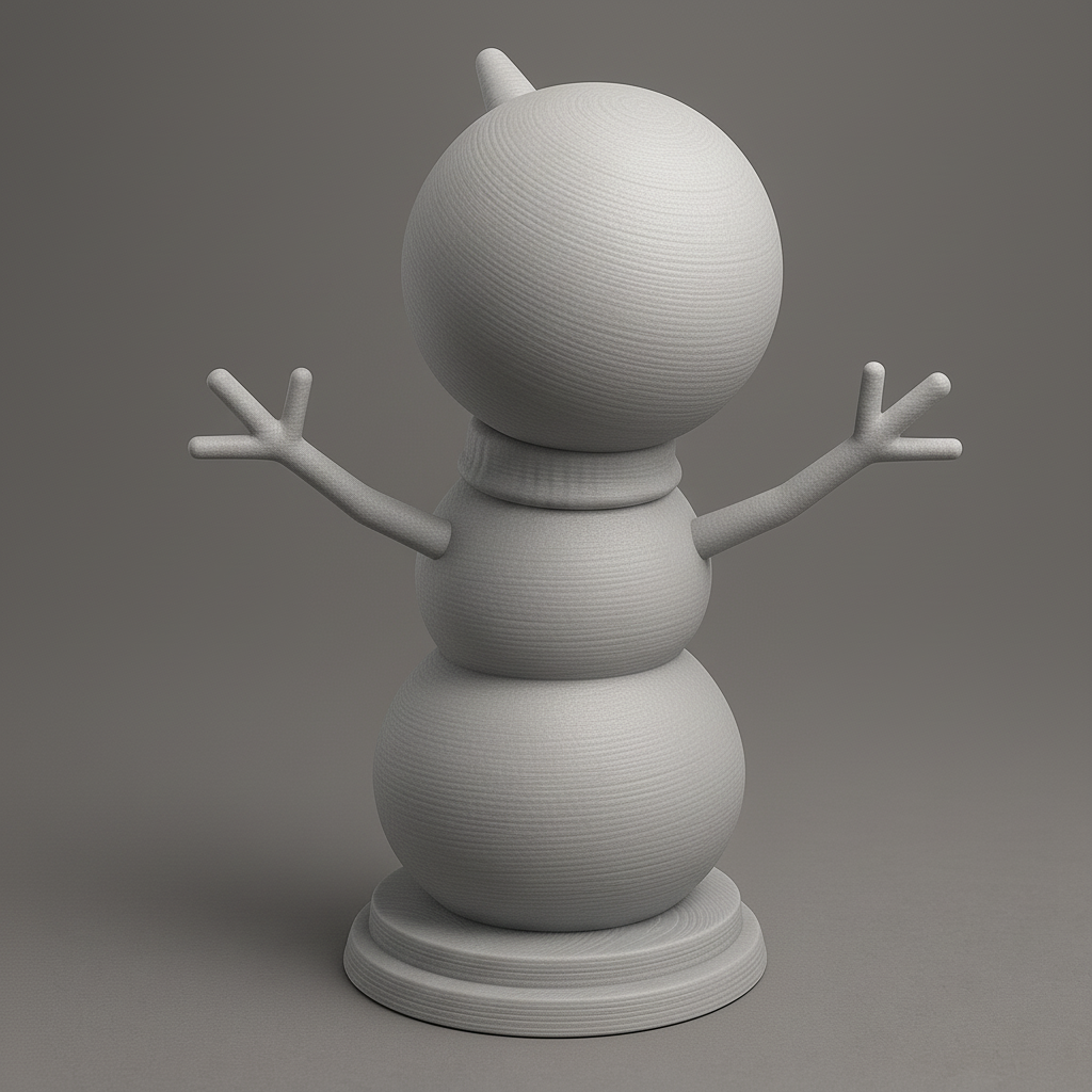 face anatomy 3d model-create 3d face model from photo_Cheerful Snowman Figurine for Festive Decor