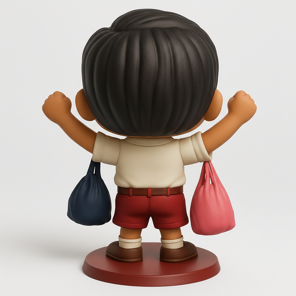 face anatomy 3d model-create 3d face model from photo_Joyful Student Figure with Bags - Celebrate Achievements!