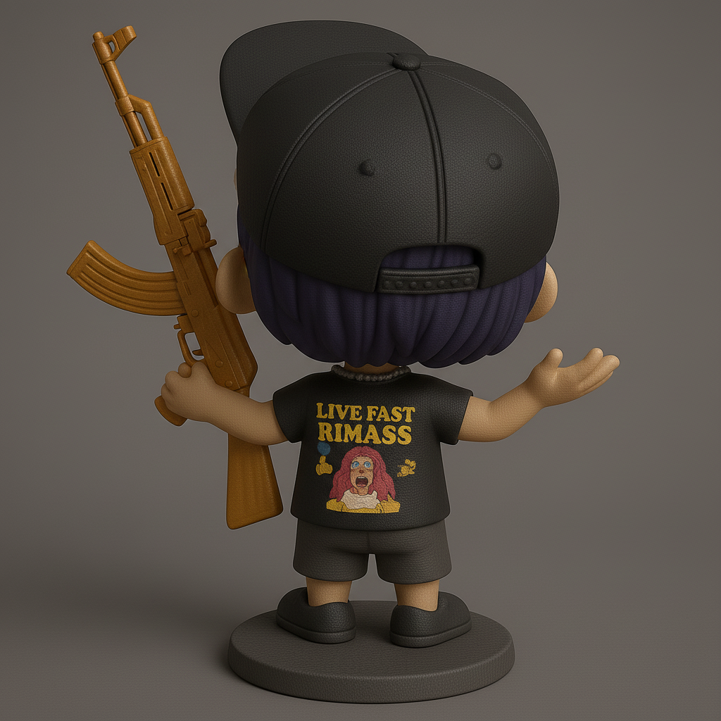 silhouette 3d printer maker-3d portrait printing_Stylish Action Figure with Attitude