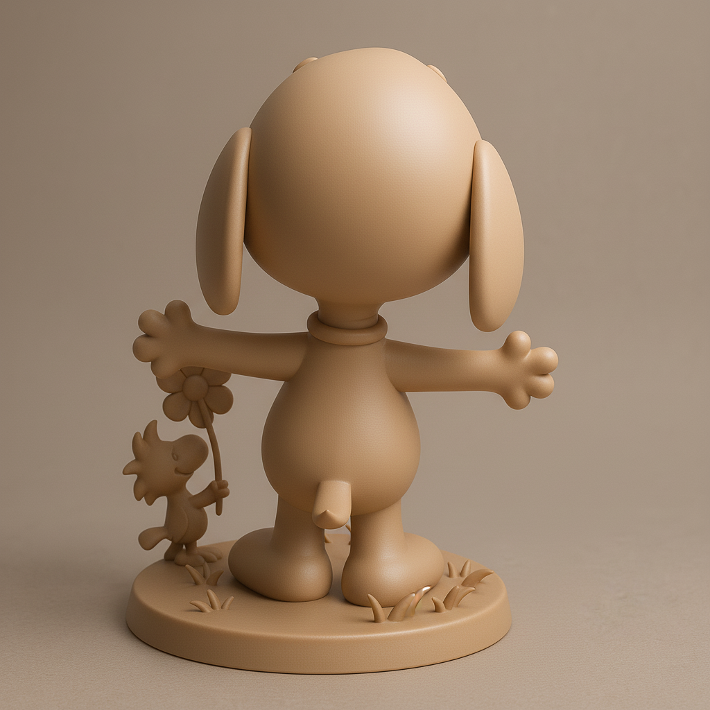 silhouette 3d printer maker-3d portrait printing_Playful Dog and Friend 3D Model