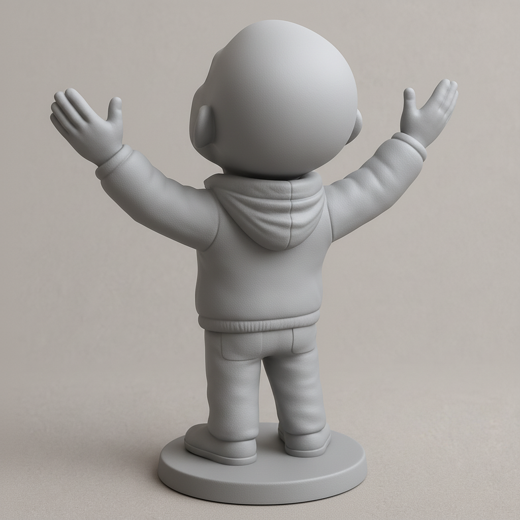 face to 3d model ai-3D portrait printing from photo_Joyful Embrace: Open Arms Happiness Figurine