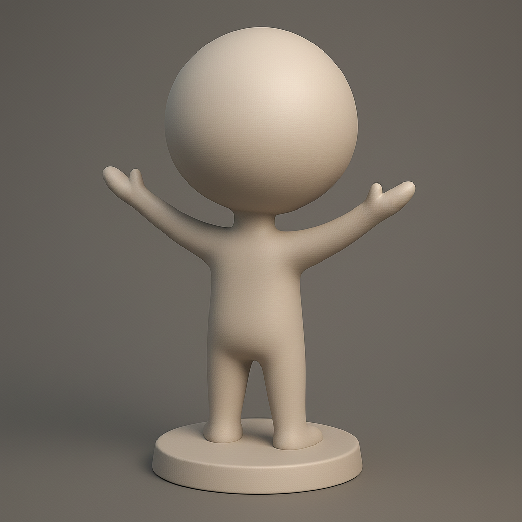 face anatomy 3d model-create 3d face model from photo_Cheerful Character Figure for 3D Printing