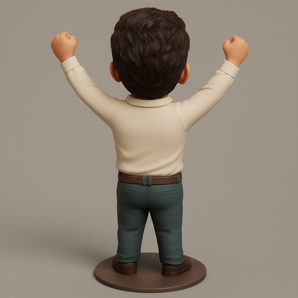 face anatomy 3d model-create 3d face model from photo_Uplifting Victory Figurine - Cheering Desk Buddy