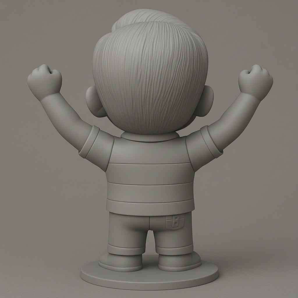 face anatomy 3d model-create 3d face model from photo_Victory Pose Bobblehead: Your Desk's Happy Mascot