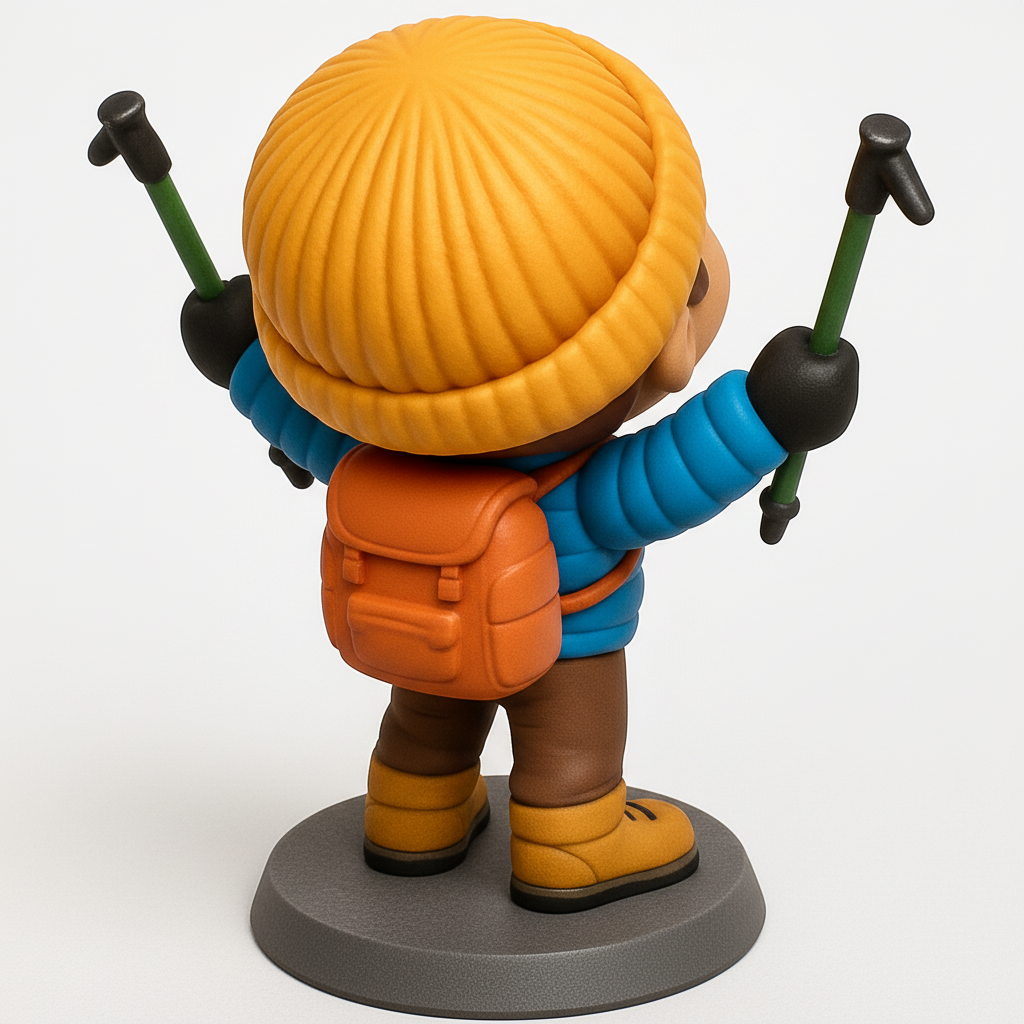 face anatomy 3d model-create 3d face model from photo_Happy Hiker Funko Style Figure - Adventure Awaits!