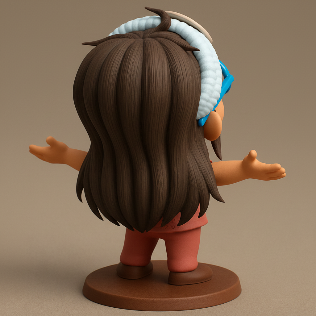 silhouette 3d printer maker-3d portrait printing_Charming Joyful Girl 3D Model