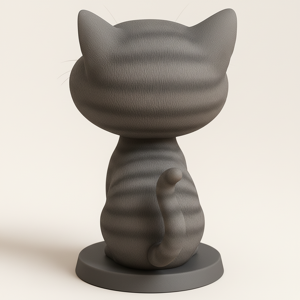 face anatomy 3d model-create 3d face model from photo_Charming Cartoon Cat Figurine