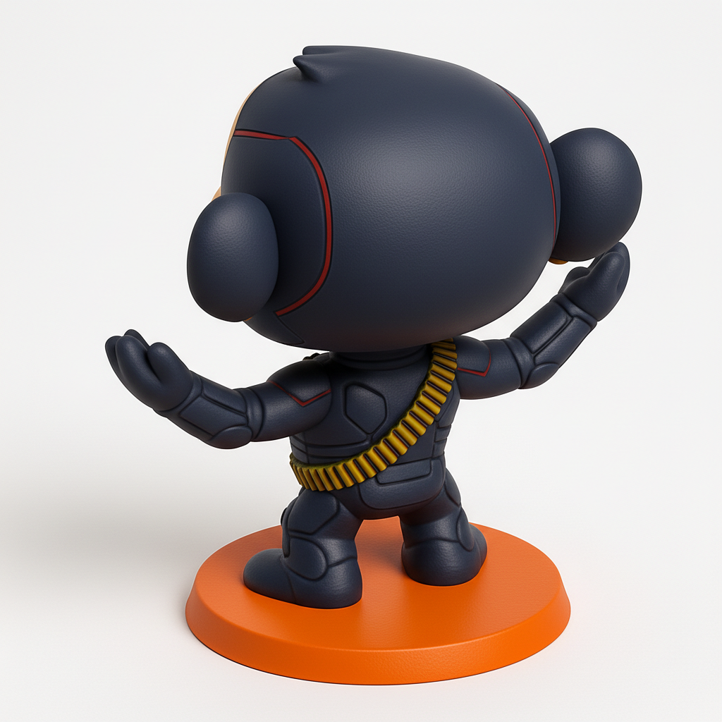 face to 3d model ai-3D portrait printing from photo_Chimp Agent Funko-Style Collectible Figurine