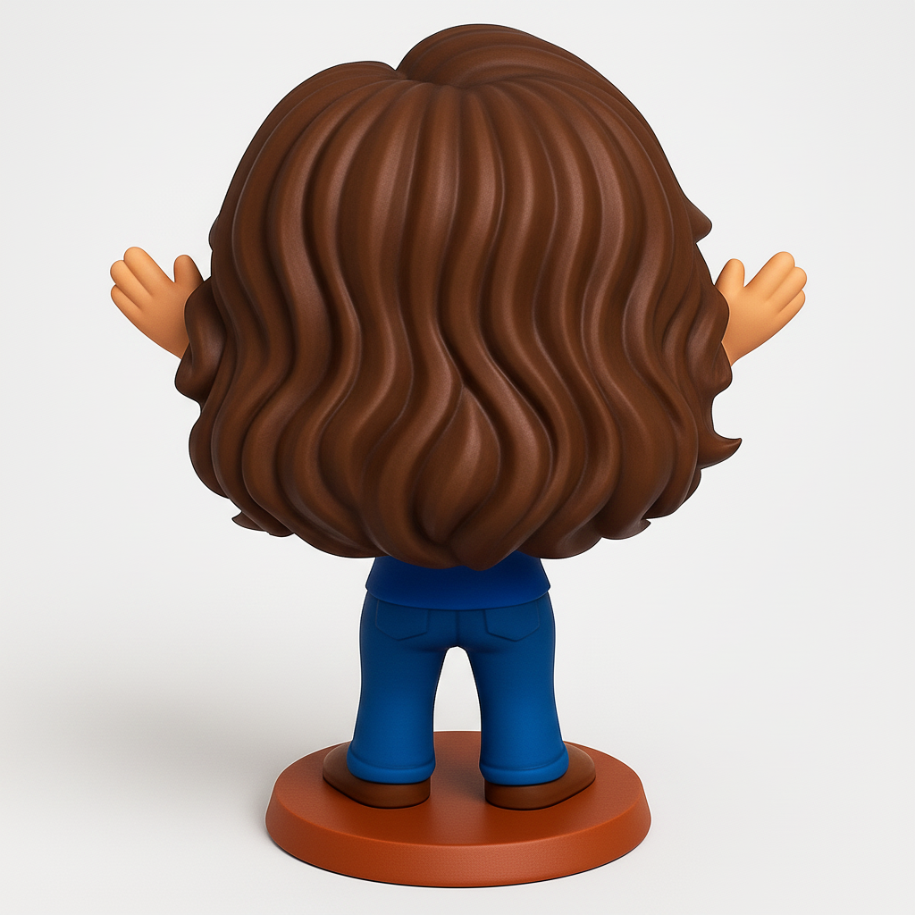 face to 3d model ai-3D portrait printing from photo_Joyful Pop-Style Girl Figurine - Print Your Own Smile!
