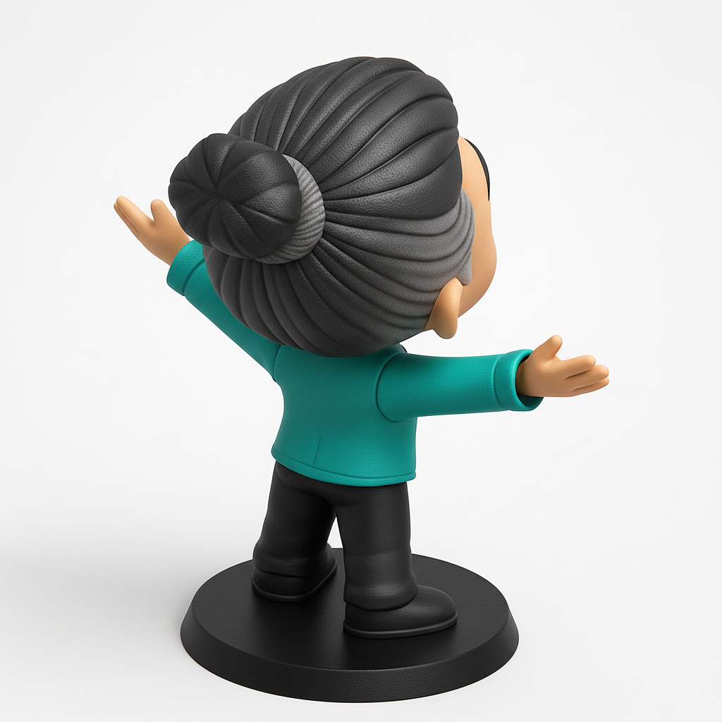 face to 3d model ai-3D portrait printing from photo_Cheerful Welcoming Pose Figurine