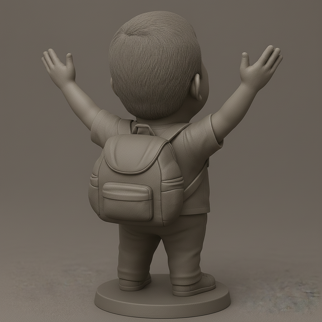 face anatomy 3d model-create 3d face model from photo_Joyful Figurine with Outstretched Arms