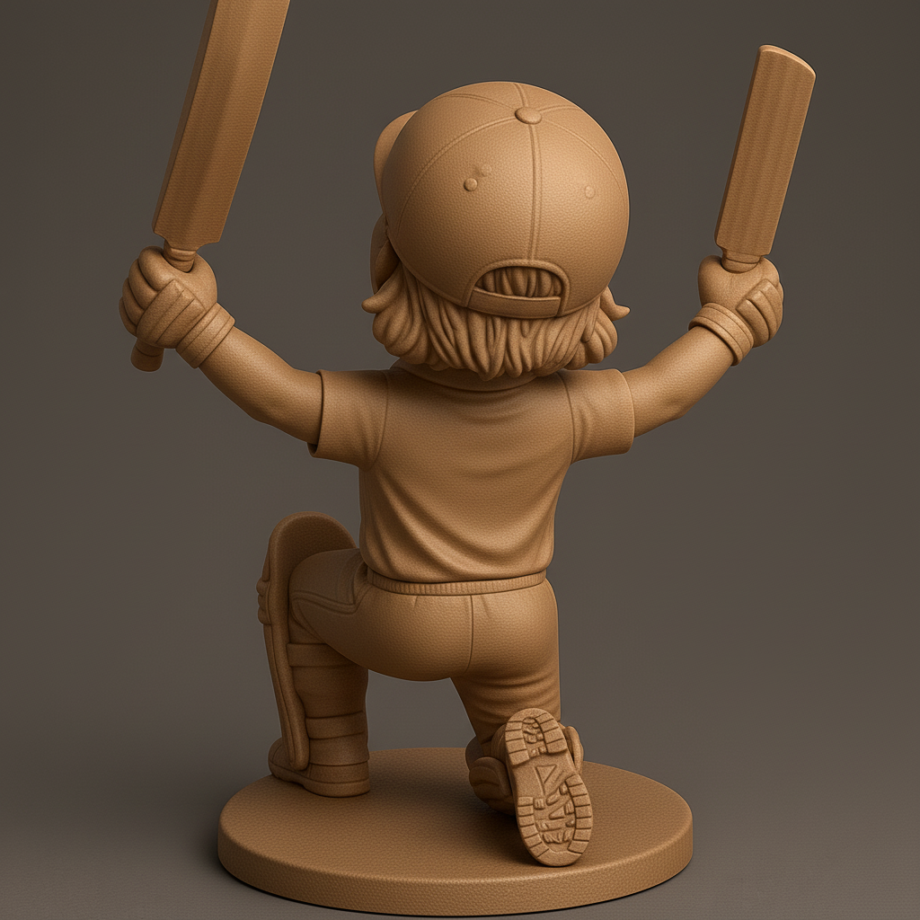 silhouette 3d printer maker-3d portrait printing_Joyful Cricket Champion Figurine