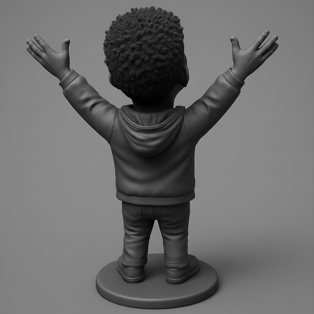 silhouette 3d printer maker-3d portrait printing_Joyful Celebration Man: Expressive Caricature Bobble