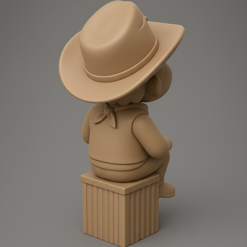 silhouette 3d printer maker-3d portrait printing_Cowboy