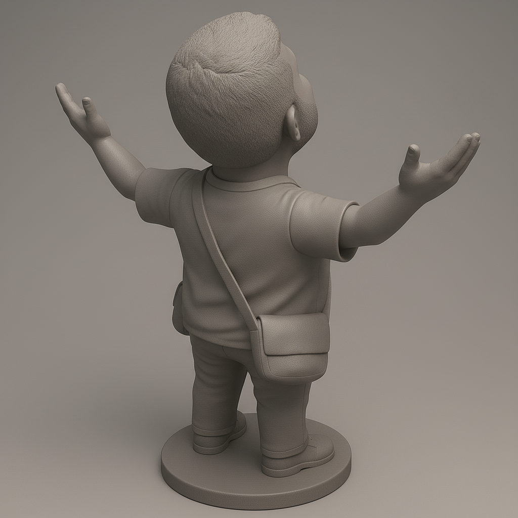 silhouette 3d printer maker-3d portrait printing_Joyful Character Figurine for 3D Printing