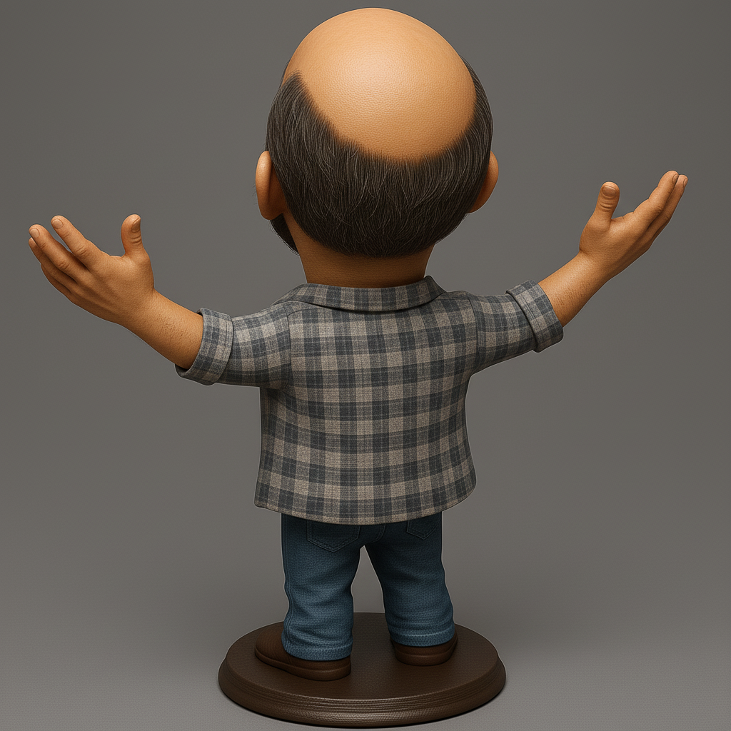 silhouette 3d printer maker-3d portrait printing_Joyful Bobblehead Figurine