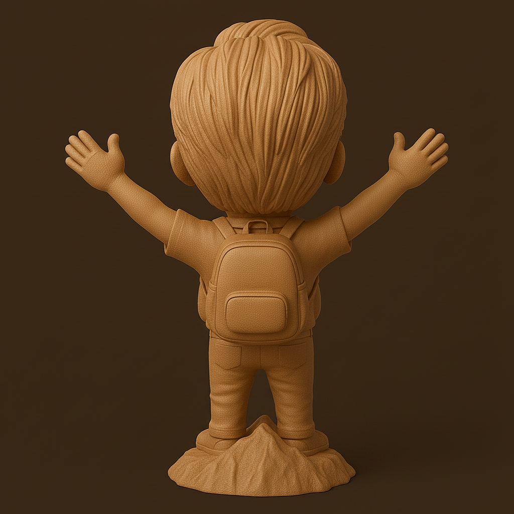 silhouette 3d printer maker-3d portrait printing_Joyful Explorer Figurine