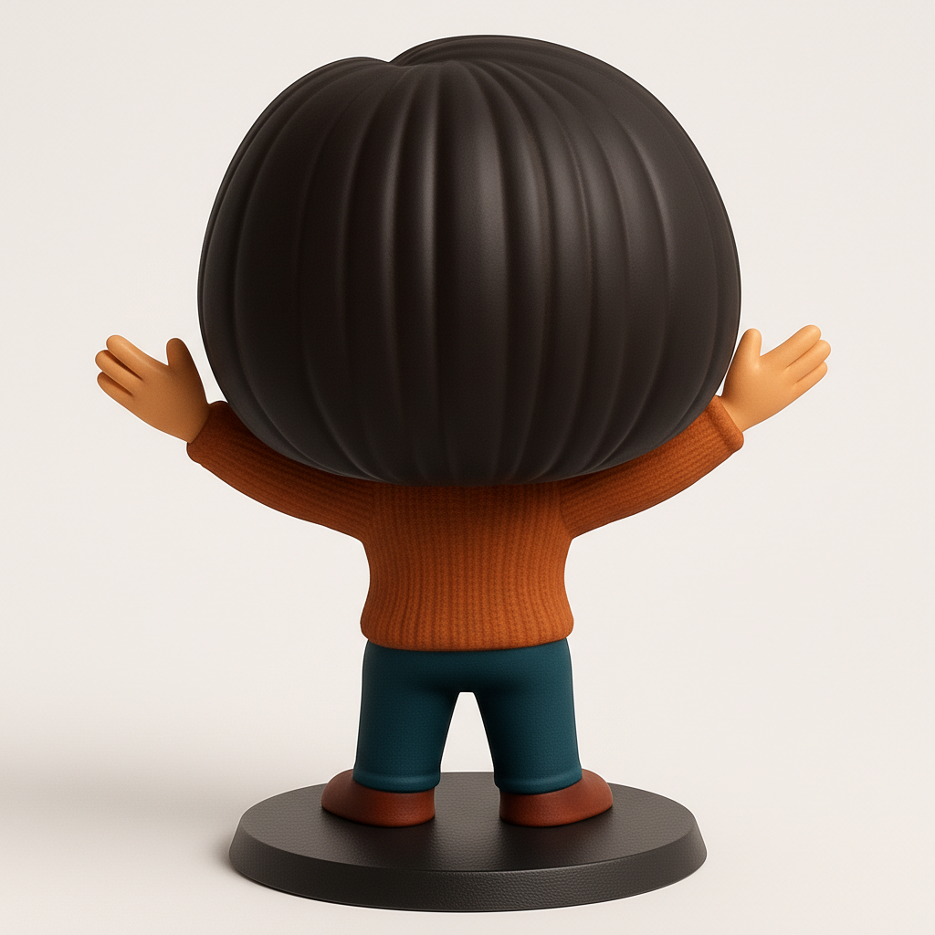 face anatomy 3d model-create 3d face model from photo_Joyful Girl Figurine - Fun Desk Companion